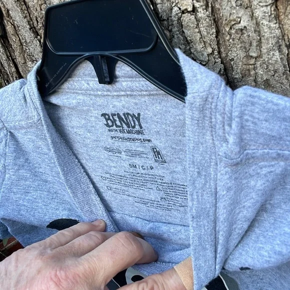 Bendy And The Ink Machine gray Short Sleeves Tee Boys S Small Gaming Shirt - Picture 5 of 9